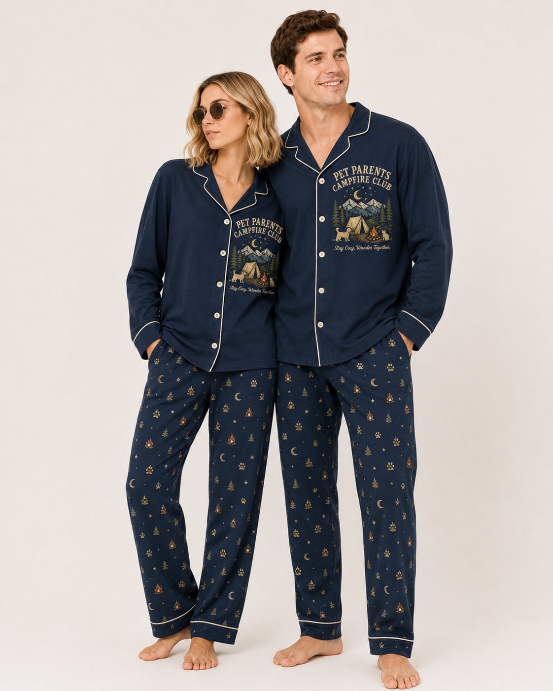 Pet Parents Campfire Club Couple Pajamas