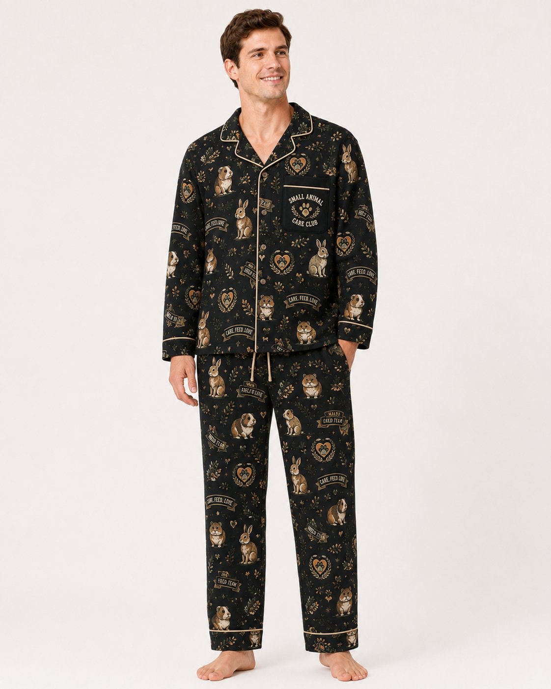 Small Animal Care Club Men's Long Pajama Set
