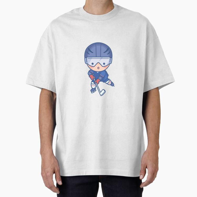 Cute Ice Hockey Player Oversized T-Shirt