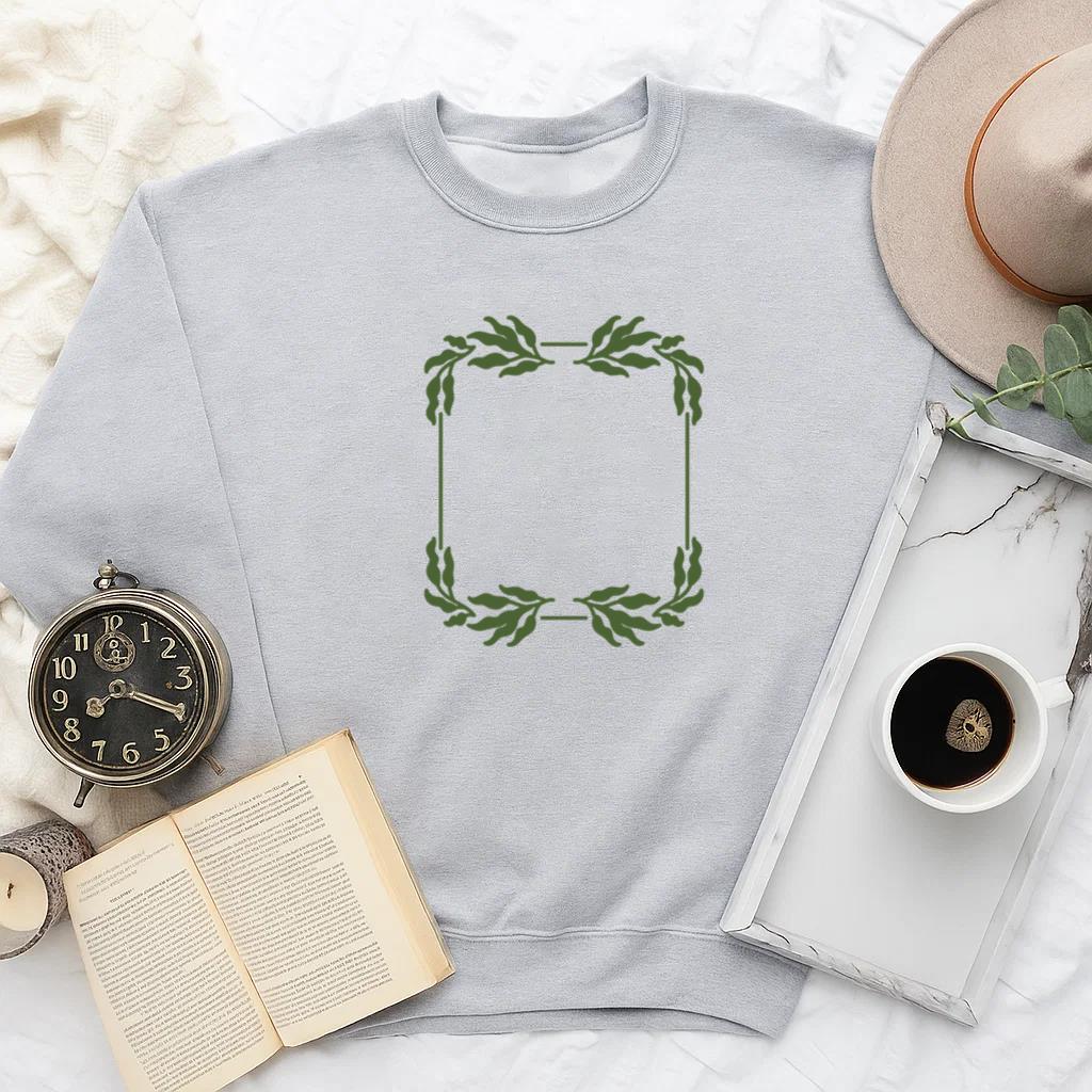 Elegant Botanical Frame Illustration Sweatshirt