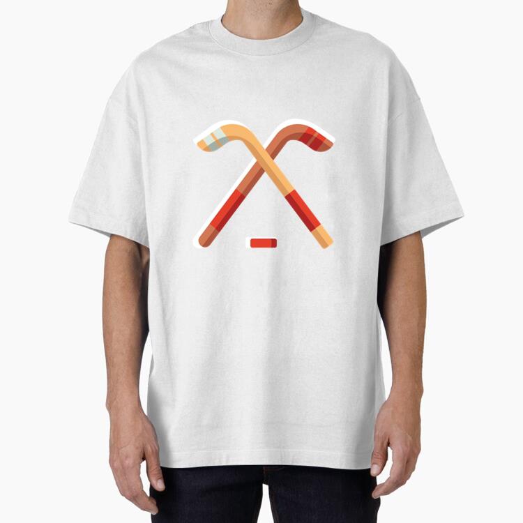 Flat Icon Hockey Oversized T-Shirt
