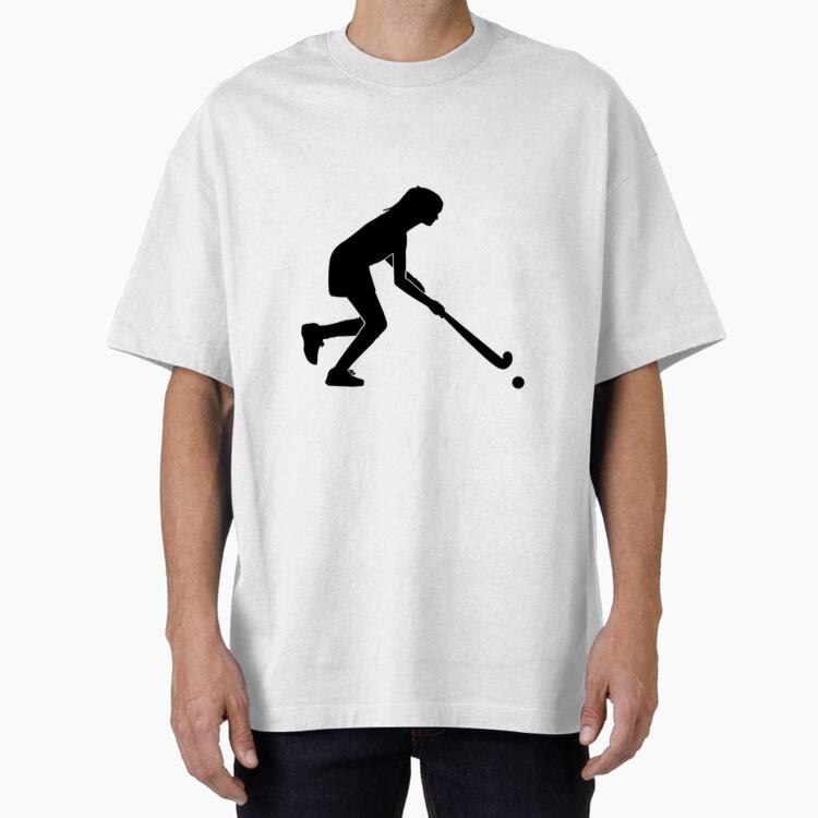 Girl Playing Hockey Oversized T-Shirt