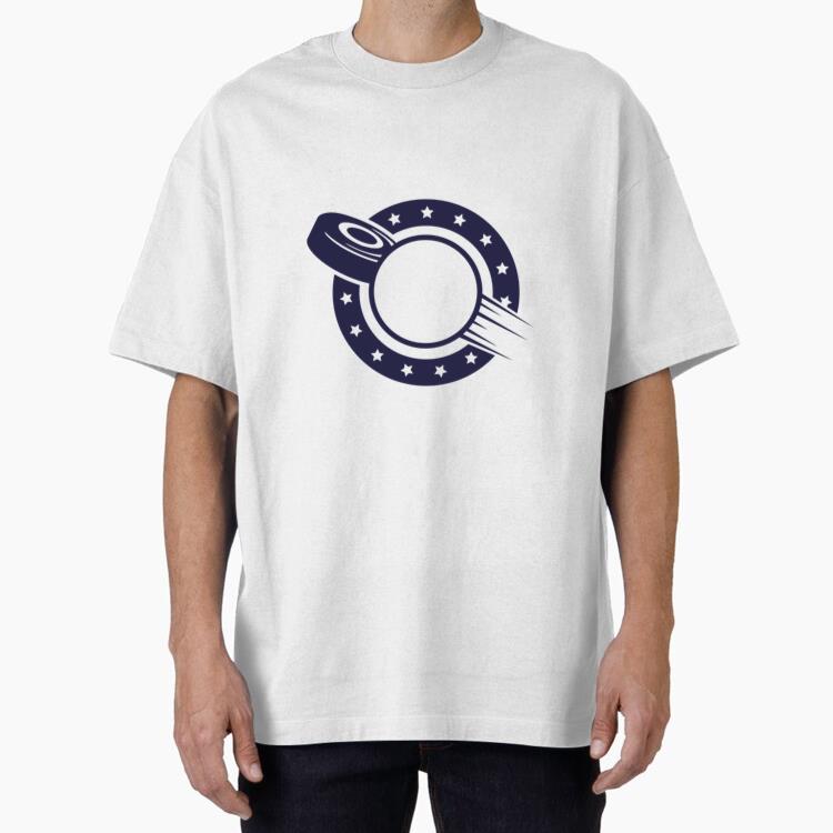 Hockey Disc Label Cut Out Oversized T-Shirt