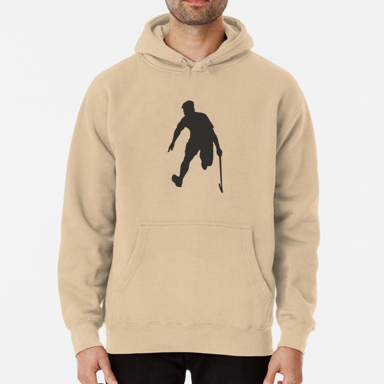 Hockey Player Silhouette Facing Down Hoodie