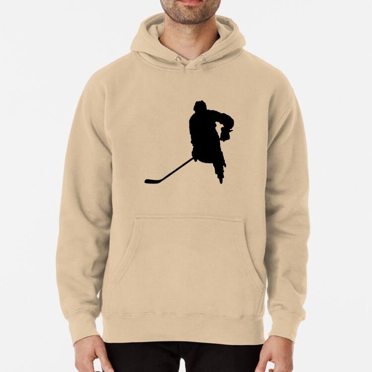 Hockey Player Stickhandling Silhouette Hoodie