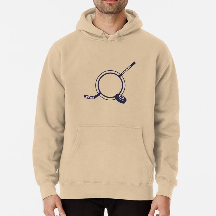 Hockey Stick And Disk Label Cut Out Hoodie