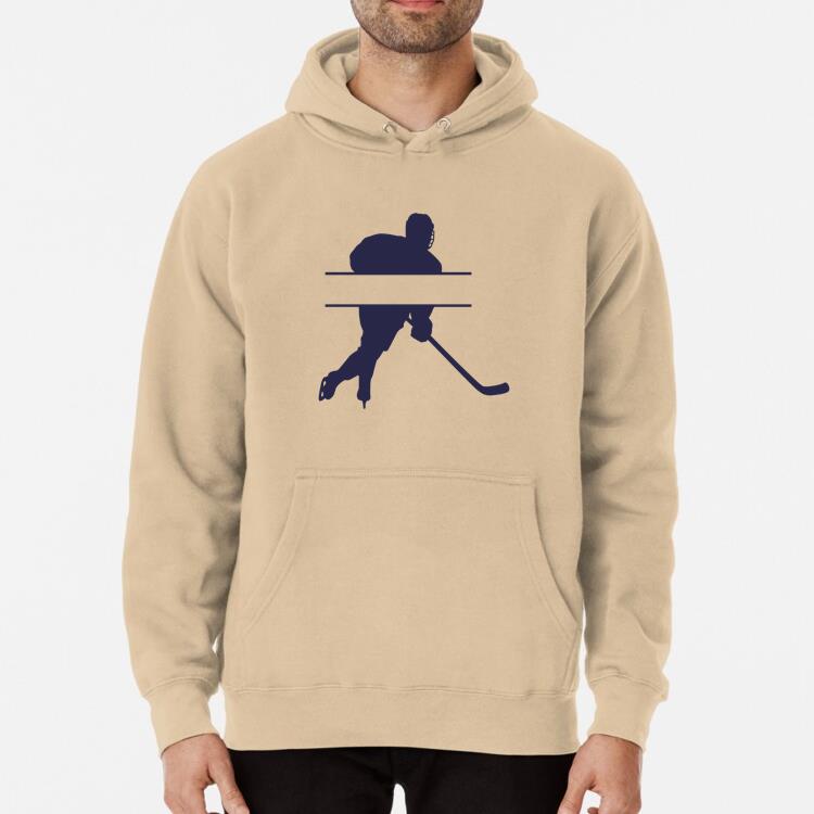 Ice Hockey Player Label Silhouette Hoodie