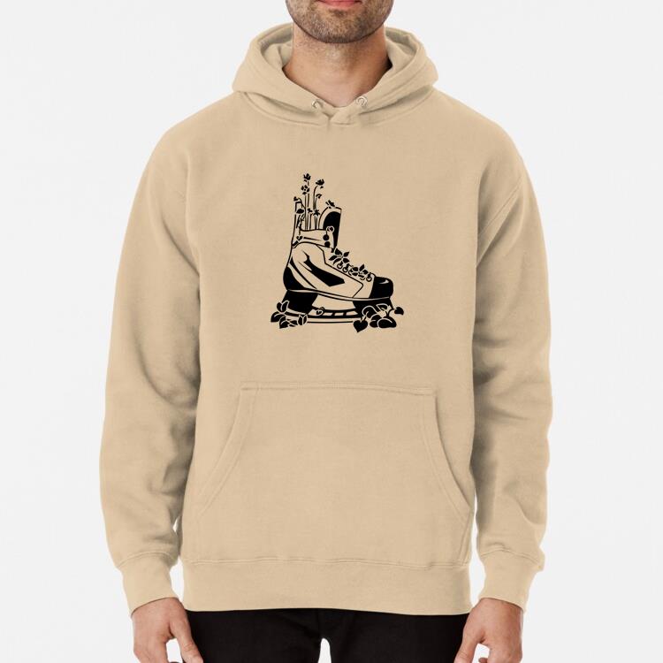 Ice Hockey Skate With Plants High Contrast Hoodie