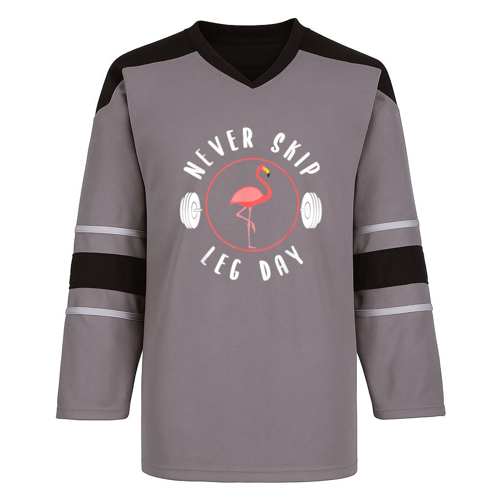 Never Skip Leg Day Flamingo Hockey Jersey