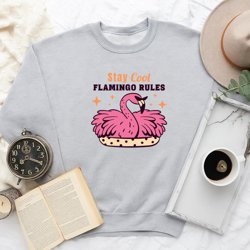 Playful Flamingo Graphic With Cool Quote Sweatshirt