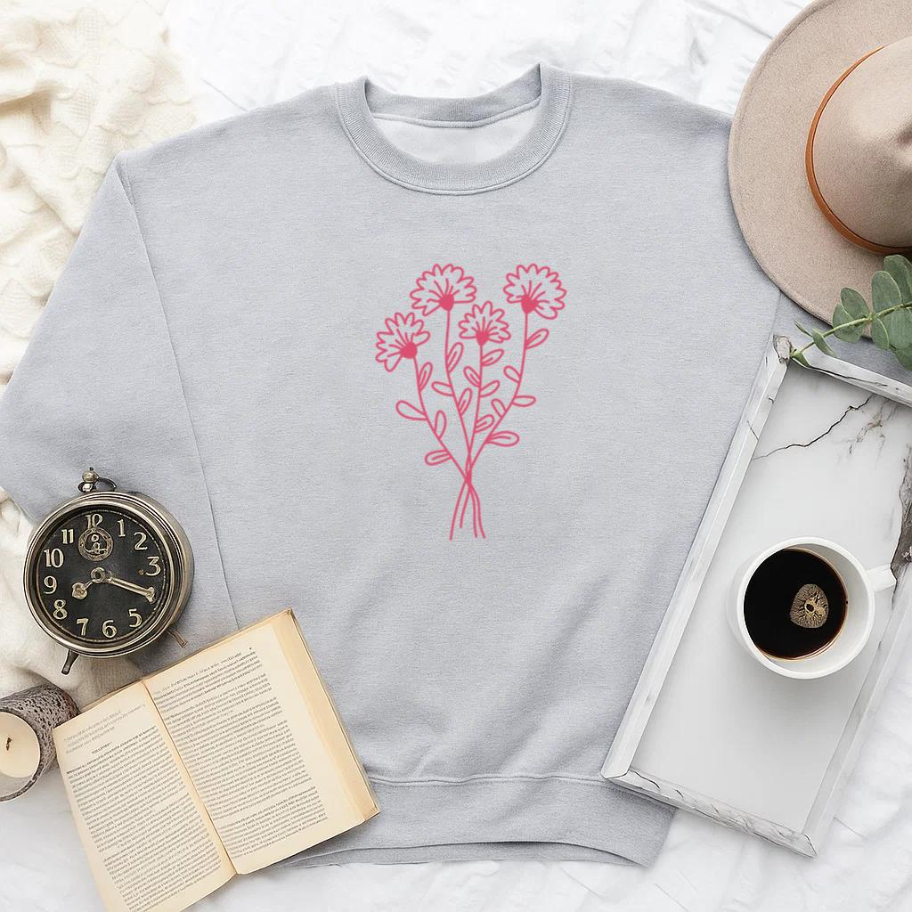 Playful Floral Bouquet Design Sweatshirt