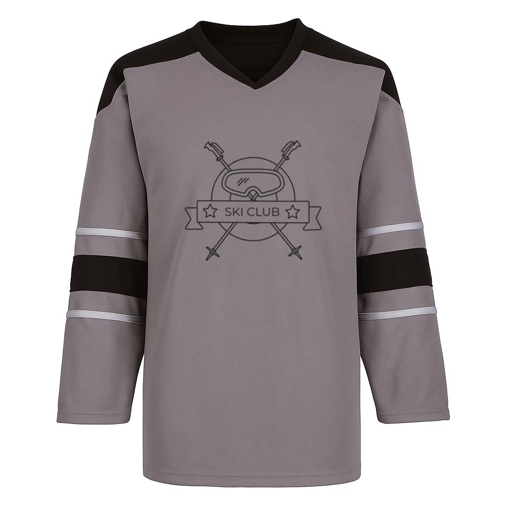 Ski Club Mask Pole Badge Stroke Hockey Jersey
