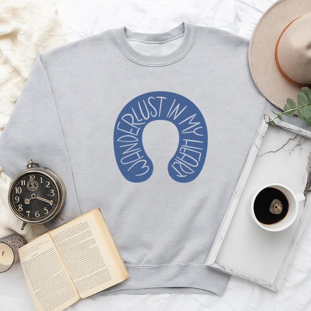Wanderlust In My Heart Graphic Design Sweatshirt