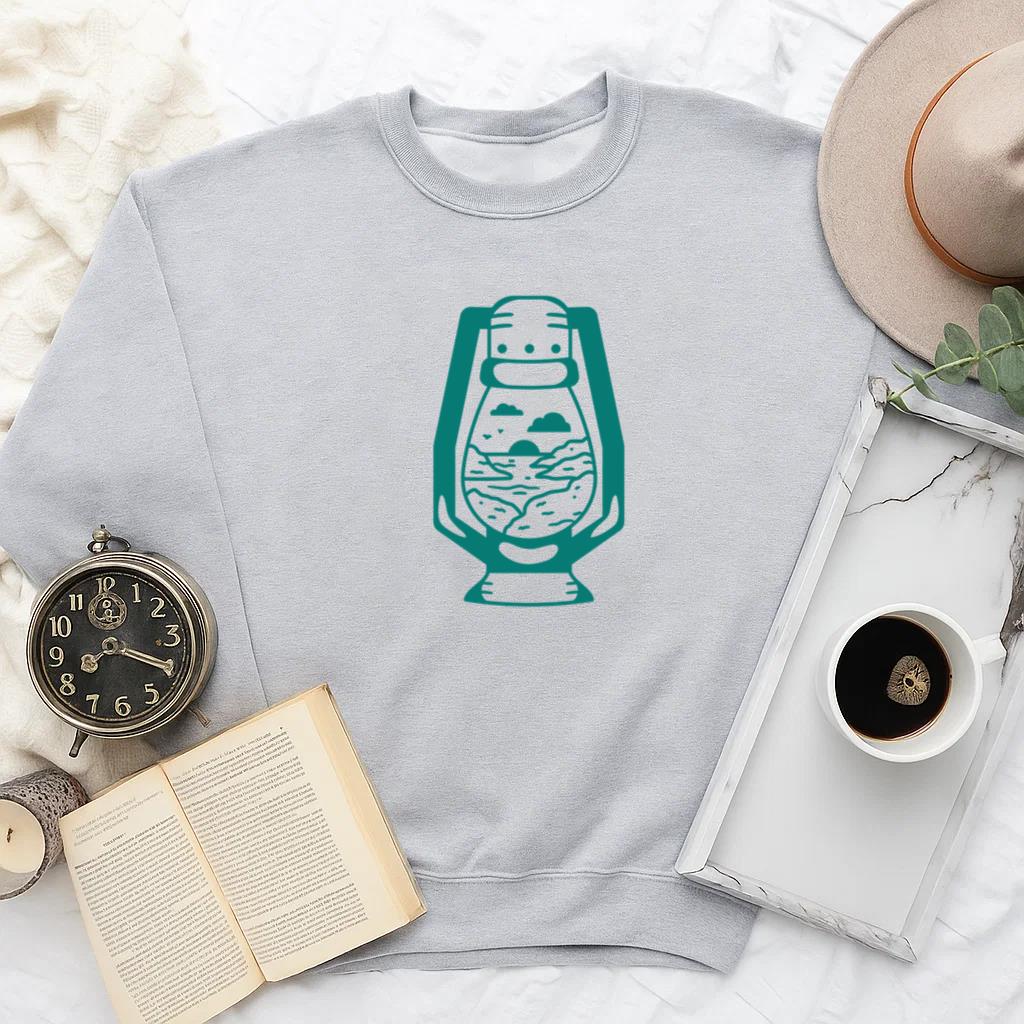 Whimsical Lantern Landscape Illustration Sweatshirt